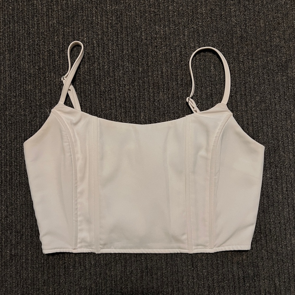 White Cropped Corset Top